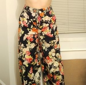 Gorgeous Zara women floral pants High waisted wide leg pants